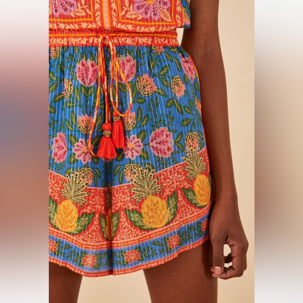 Farm Rio BRASIL Tie Waist Flutter Shorts